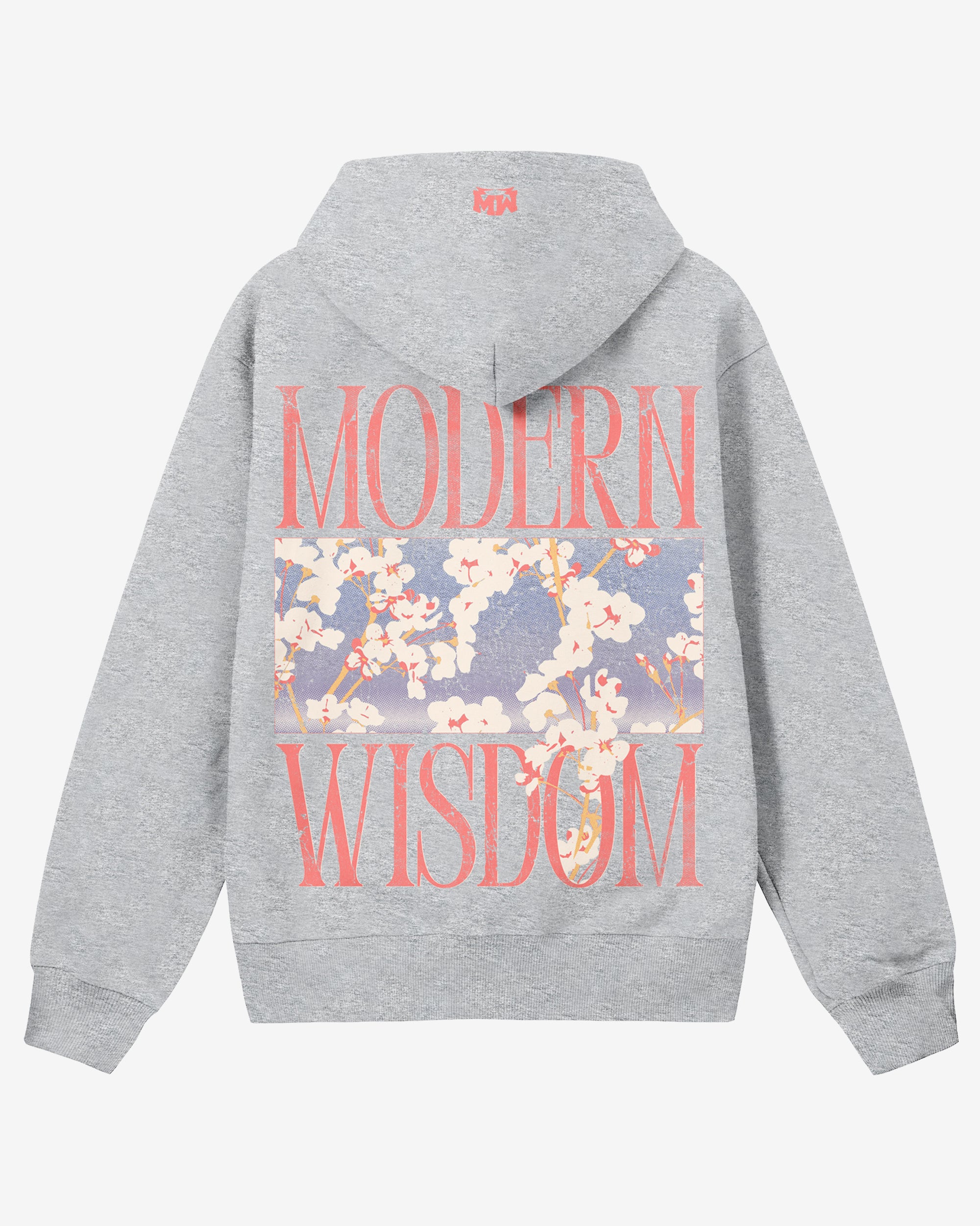 MW Flowers Heather Grey Hoodie – Mostly Wise by Modern Wisdom