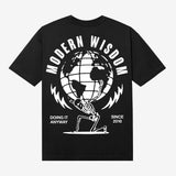 Skeleton Globe Black Tee