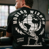 Skeleton Globe Black Tee